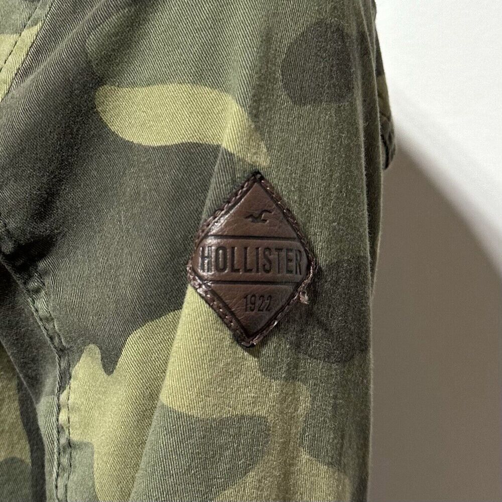 Hollister Utility Green Camo  Camouflage Jacket Women's Size M Drawstring Waist - Picture 9 of 15